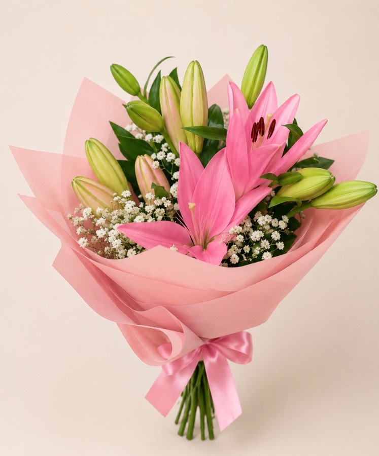 Buquê Lírios Rosa