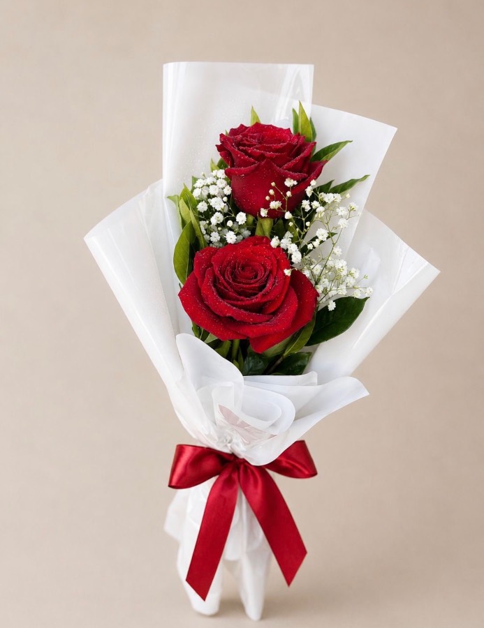 Buquê 2 Rosas Colombianas Vermelhas