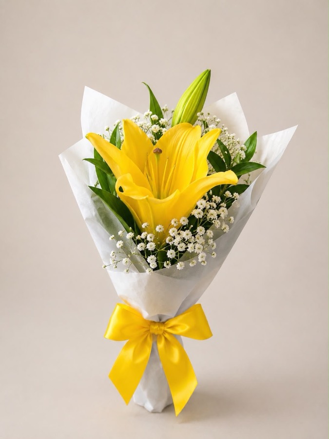 Buquê 1 Lírio Amarelo