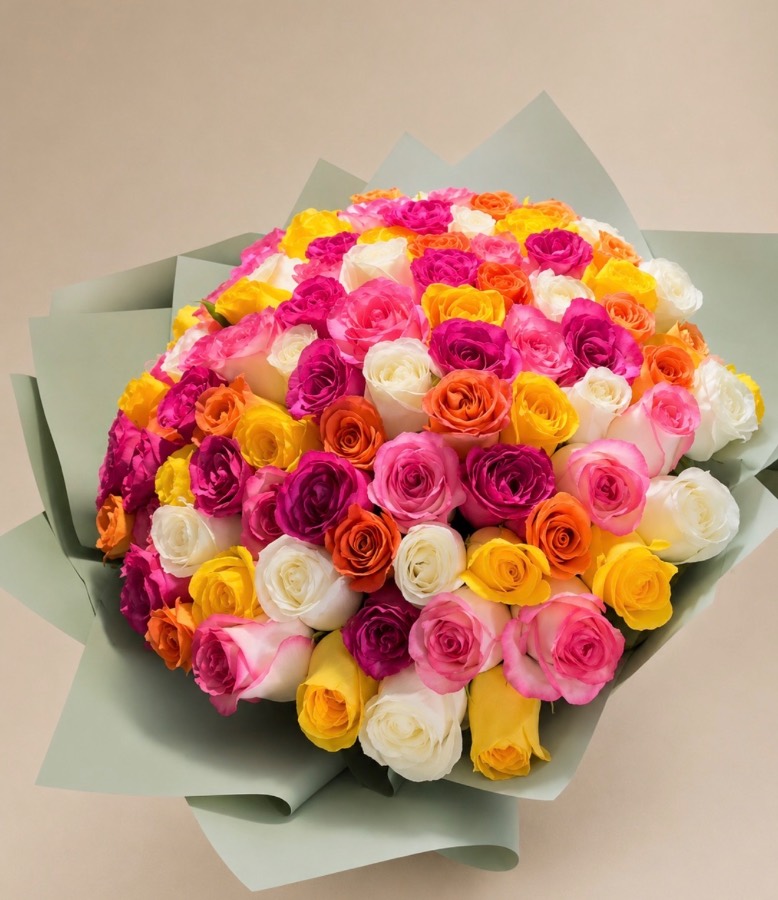 Buquê 100 Rosas Mistas